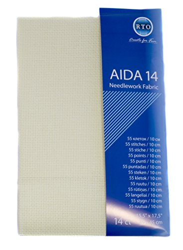 RTO, Aida 14, Tessuto da Ricamo, 55 punti/10 cm