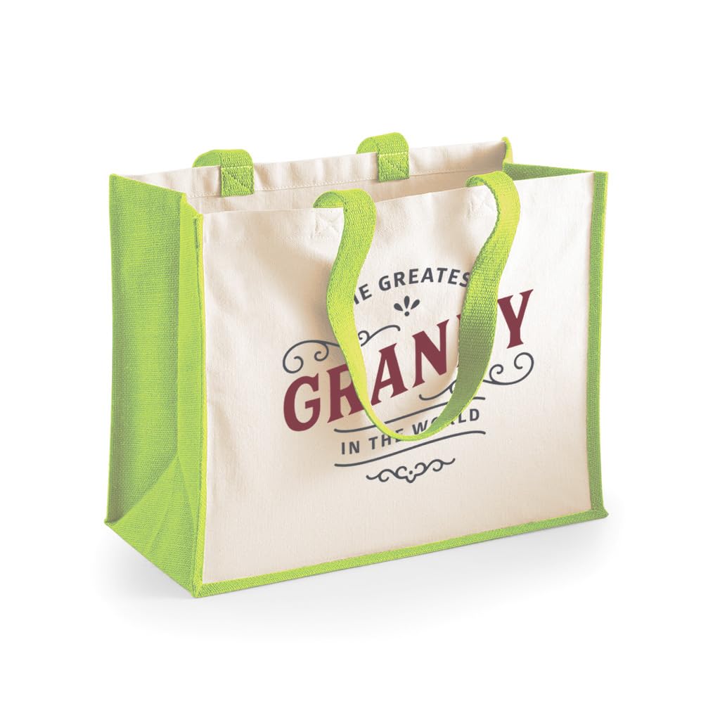 Granny Gift Bag Birthday Bag Personalised Present Mother’s Day Gift Idea Funny Novelty Gift Granny Keepsake 42 x 33 x 19cm (Green)