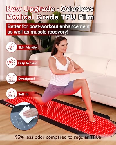 72"x33.3" Medical-Grade TPU Red Light Therapy Mat for Full Body Pain Relief, FSA&HSA Infrared Light Therapy Blanket for Home Use - Image 5