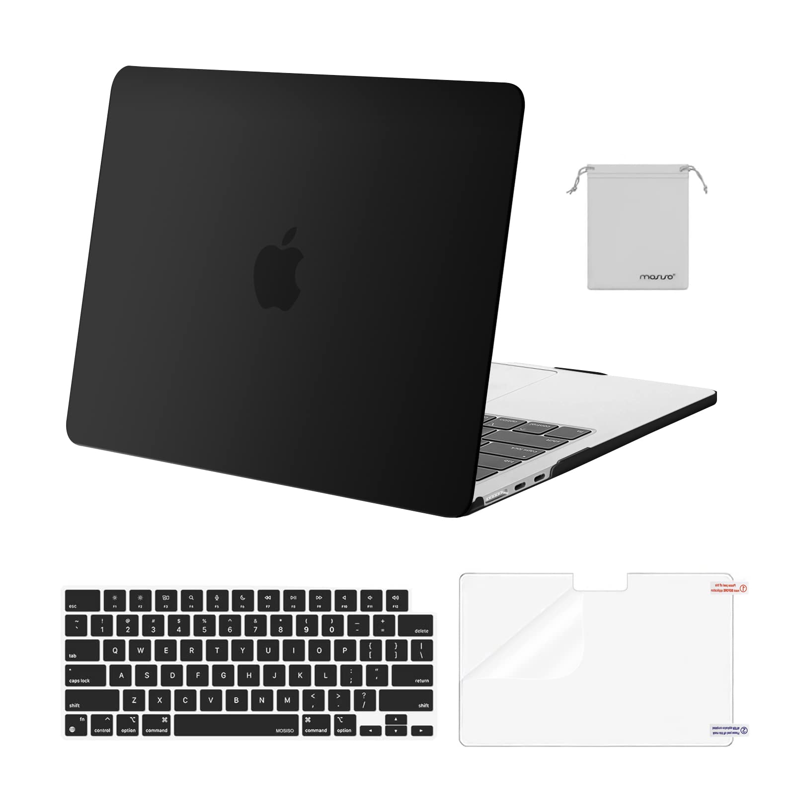 MOSISO Compatible with MacBook Air 13 inch Case M5 2026 M4 2025 M3 M2 2024-2022 A3449 A3240 A3113 A2681,Hard Shell&Keyboard Cover&Screen Film&Pouch for MacBook Air 13.6 inch Case, Crystal Clear — view 12