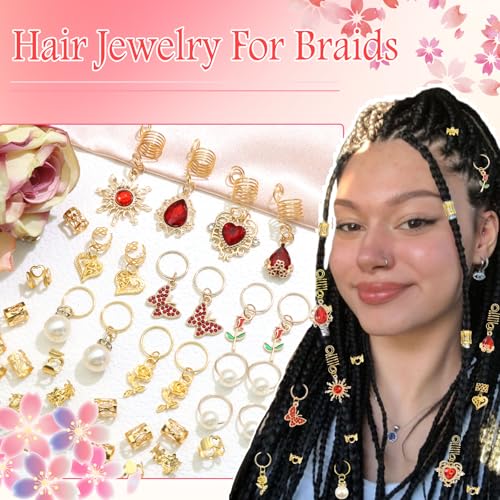 Accesorios para cabello 38 piezas con cristales rojos miniatura 3