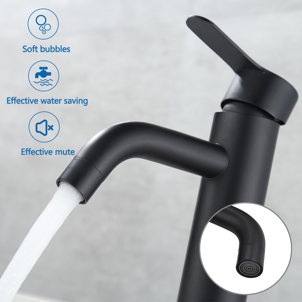 Rubinetto Lavabo Bagno Monocomando - Design Moderno In Ottone Cromato, Nero - Foto 8