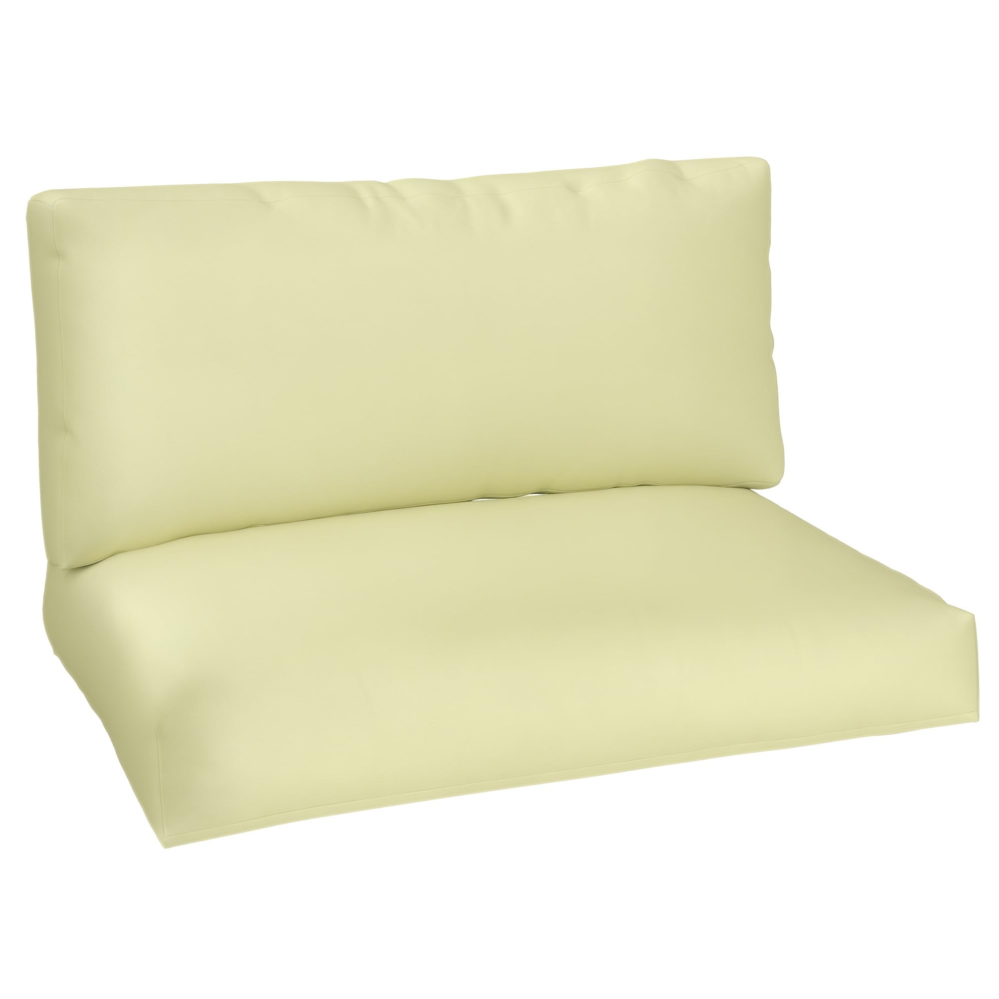 Outsunny Coussins de Palette extérieur 2 Places 2 Pièces UPF20+ Beige | Coussins de siège pour euro palette lavable, 120 x 80 cm et 120 x 45 cm, Épais de 20 cm