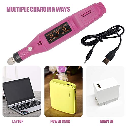 Elektrische Nagelfräser Maniküre Set, 6 in 1 USB Elektrisches Maniküreset,Polierwerkzeuge Nagelknipser Set für Kallus… – Bild 4