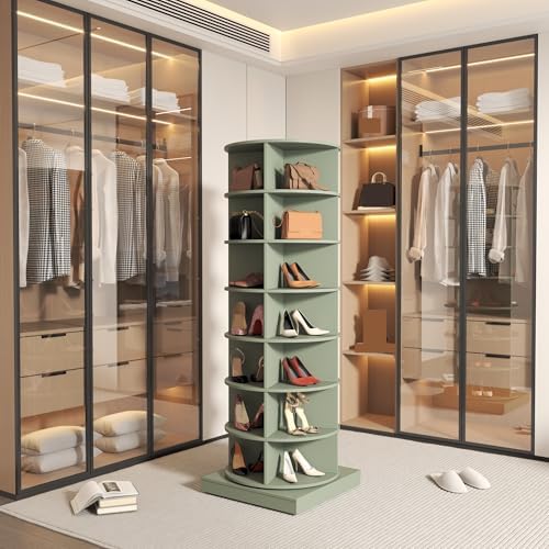 360° Rotating Shoe Cabinet, Tall Narrow Shoe Rack, Space-Saving Storage Organizer for Small Spaces, Stylish Design for Entryway and Closet, Durable and Functional