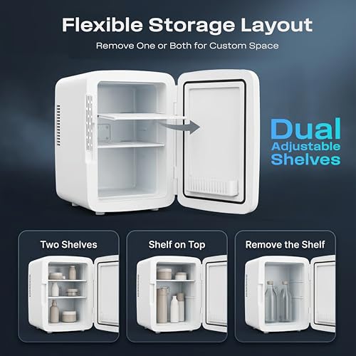 Image of KILIG Frio Ultra Mini Fridge | Portable Cooler & Warmer | 240V AC & 12V DC Power for Home & Car | Smart Temperature Control | Perfect for Food & Beverages, Travel, Skincare, Medicine | White