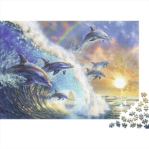 Puzzle 3D bois dauphins premium, jeu éco-responsable 1000 pièces