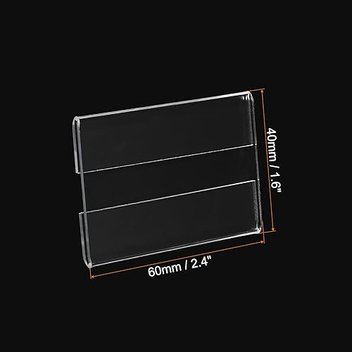 Miniatura 2 de MECCANIXITY Soporte de letrero acrílico para montaje en pared, 2.4 x 1.6 pulgadas, soportes horizontales de acrílico para oficinas, tiendas,