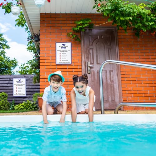 4 señales de reglas para piscina en aluminio, set miniatura 2