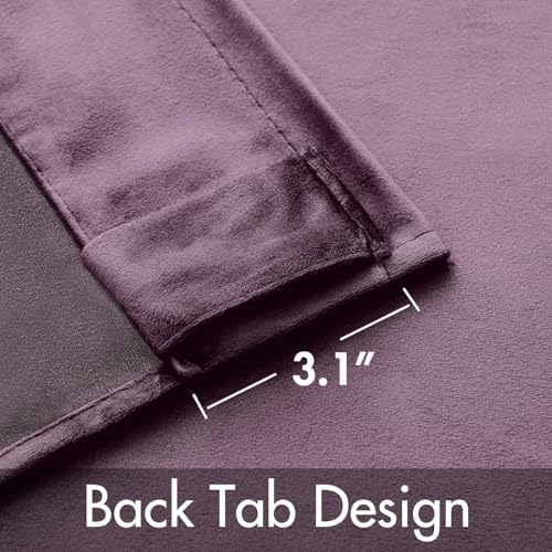Image of MIULEE Lavender Velvet Curtains 52x108 inches Luxury Blackout Curtains | Thermal Insulated, Super Soft Window Drapes for Bedroom Living Room, Rod Pocket & Back Tab, Light Purple