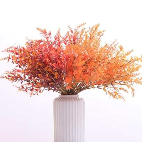 8 Bundles Artificial Fall Flowers No Fade Faux Autumn Plants,Fake Indoor Outdoor Greenery for Thanksgiving Christmas Wedding Party Home Garden Décor