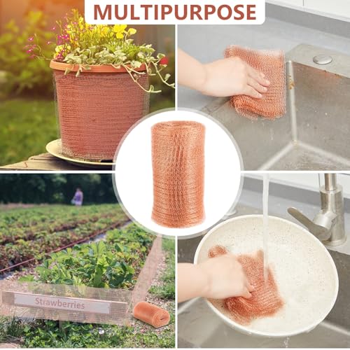 Image of Gisafai 8'' X 150 ft Copper Mesh Roll for Rodent Control, 1 Roll