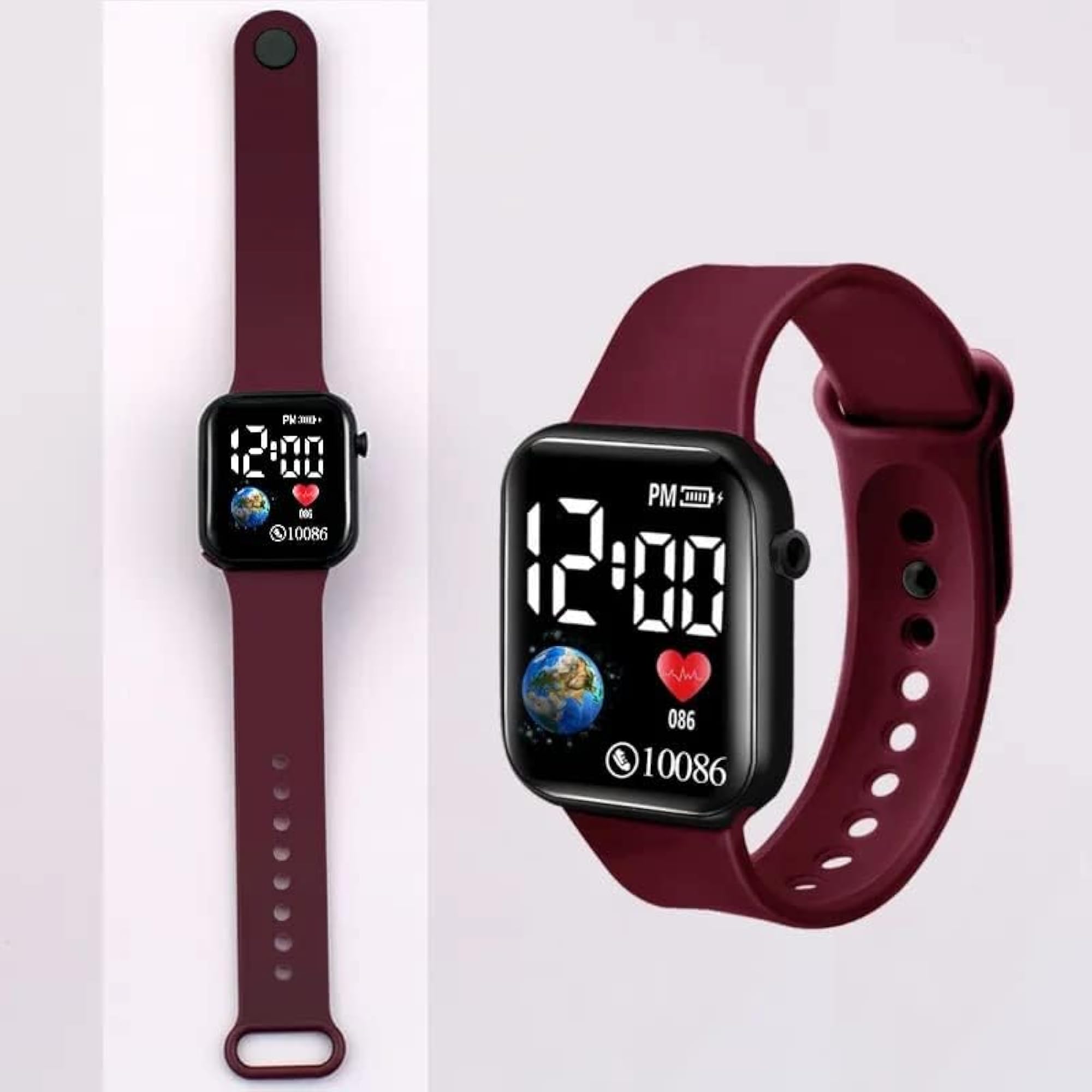 Fashionable Waterproof Kids Digital Watch, LED Display