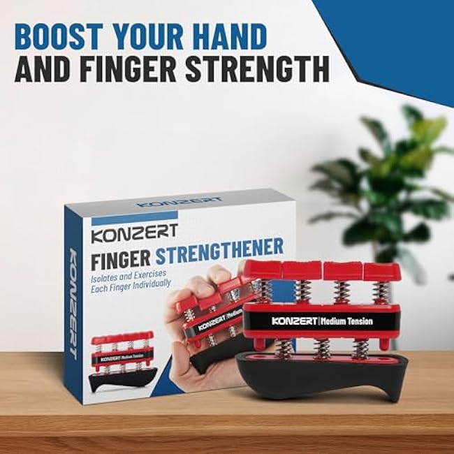 Finger Strengthener - Grip Strength Trainer, Forearm & Hand Gripper Exerciser, Strengthening Grip for Therapy, Guitar Handgrip, Wrist Strengtheners