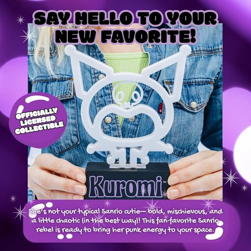 Image of Silver Buffalo Sanrio Hello Kitty Kuromi Mood Lighting, Neon Light Lamp
