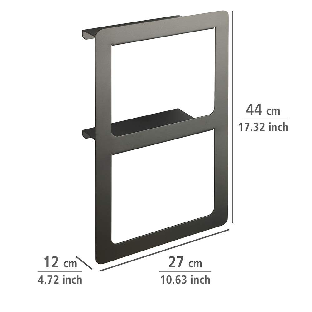 WENKO DIE BESSERE IDEE Portasciugamani Duo Montella da avvitare, antiruggine, Grigio, 27 x 44 x 12 cm