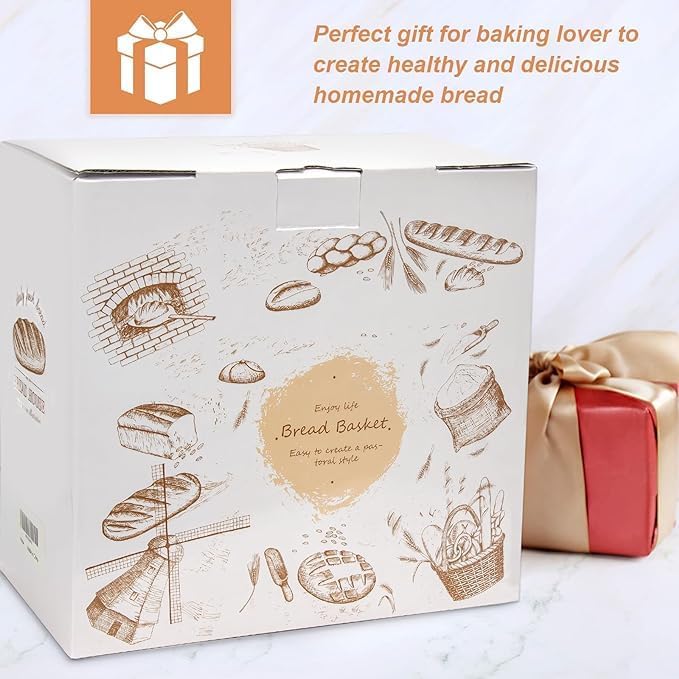 Miniatura 8 de Banneton - Cesta a prueba de pan, suministros para hornear pan redondo de masa madre de 9 pulgadas, kit de inicio para hacer pan, cestas de prueba