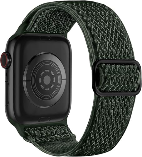 Bracelet de montre en nylon tressé doux et extensible pour iWatch toutes séries