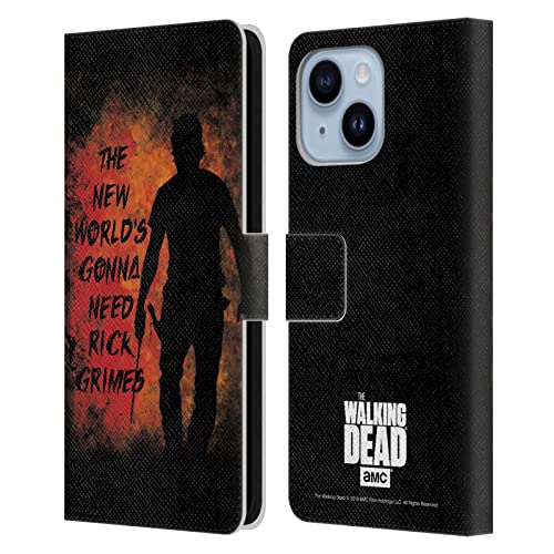 The Walking Dead étui portefeuille Rick pour iPhone 14 Plus en cuir élégant protégeant votre écran