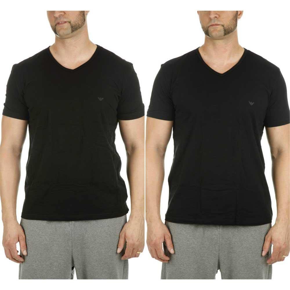 Emporio Armani Uomo 2-Pack V Neck T-shirt Pure Cotton Maglietta