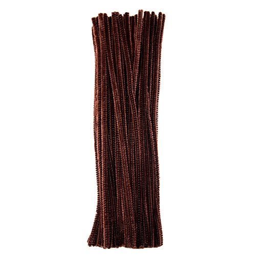 EBOOT 100 Pieces Pipe Cleaners Chenille Stem for Arts and Crafts, 6 x 300 mm (Brown)