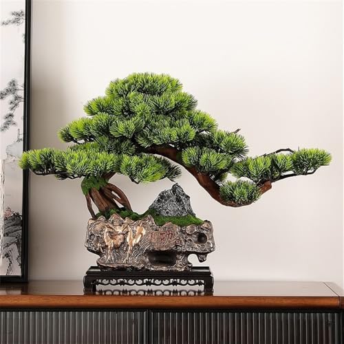 Bonsái Artificial elegante con base rectangular decorativa 8