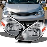 Top 10 Best Nissan Versa Headlights Reviews & Comparison 1 AKKON - For 2007-2012 Nissan Versa Amber Chrome Bezel OE Replacement Headlights Driver/Passenger Head Lamps Pair