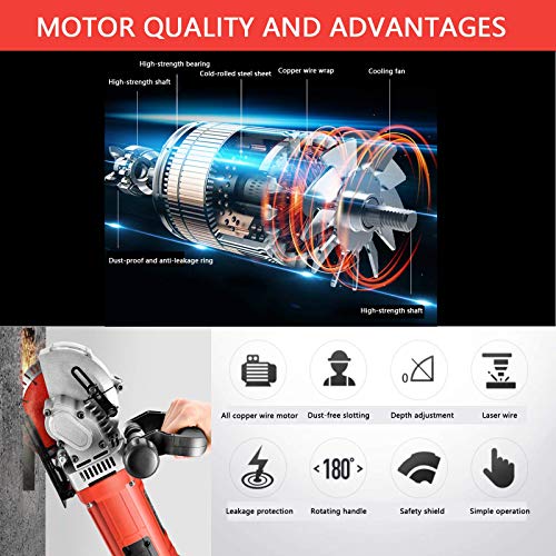 PLASMARGON Wall Grooving Chaser Cutting Machine 5500W Multifunctional Cutter Electric Wall Slotting Machine 110V