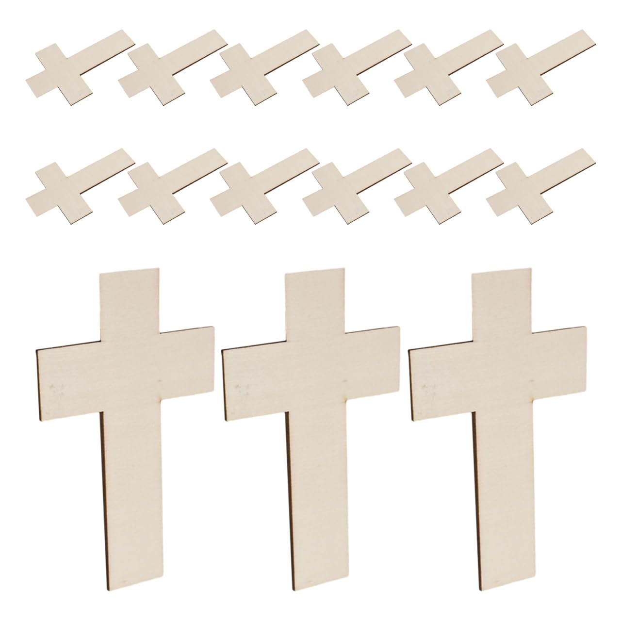 Didiseaon Cross Shape Wooden Slices: 36pcs Smooth Surface Wood Pieces for Crafts Hand Painting DIY Projects and Holiday Decorations