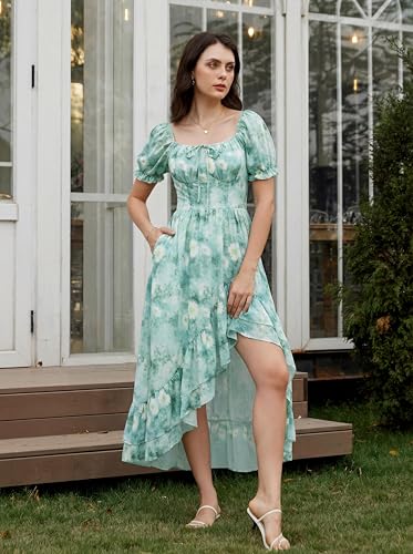 Image of Scarlet Darkness Corset Dresses for Women Summer 2026 Floral Wedding Guest Chiffon Sundress
