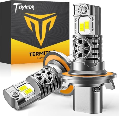 Image of Termitor Upgraded 9008 /H13 Light Bulbs,100,000LM 15X Brightness,6500K Cool White, Off-Road Use Only, 85K+ Hours Service Life, True 1:1 OEM Size, IP68, Plug N Play, Pack of 2