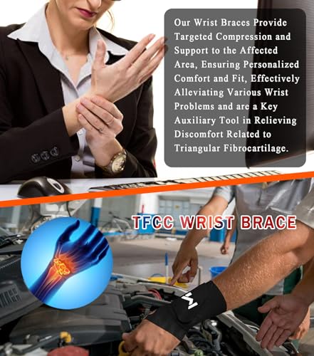 Image of 2 Pcs Soft Wrist Brace, Adjustable Wrist Support for Sprains, Fitness, Sports,Carpal Tunnel, Weightlifting, Wrist Compression Strap Pain Relief Wear Anywhere, Fits 6 inch to 8.3 inch (Black)