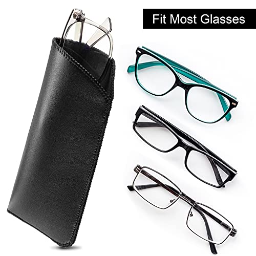Frienda 5 Pack Soft Eyeglass Case For Women, Leather Sunglasses Pouch, Slim Travel Sunglasses Bag, Slip Leather Eyewear Case (Classic Colors) #TOP1