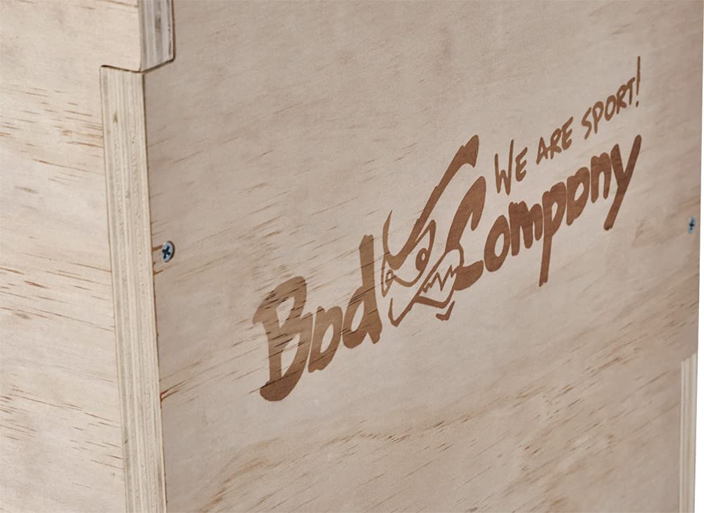 Bad Company Caja de salto I Plyo-Box 60 x 50 x 40 cm de madera para montar con una carga máxima de hasta 180 kg
