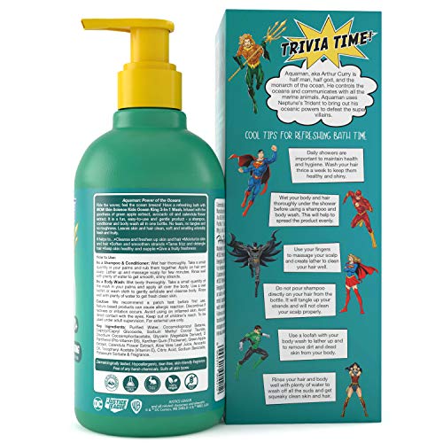 Image of WOW Skin Science Kids 3 in 1 Wash - Shampoo + Conditioner + Body Wash - Ocean King Aquaman Edition - No Parabens, Color, Mineral Oil, Silicones & Sulphate, 300 ml
