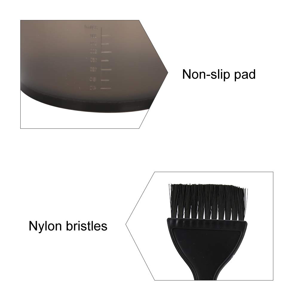 Kit De Coloration des Cheveux Kit De Teinture des Cheveux Teinture des Cheveux Salon Bol De Mélange Teinture des Cheveux Outil De Coiffage Bol De Mélange Ensemble Pour Salon SPA Coiffure(Noir)