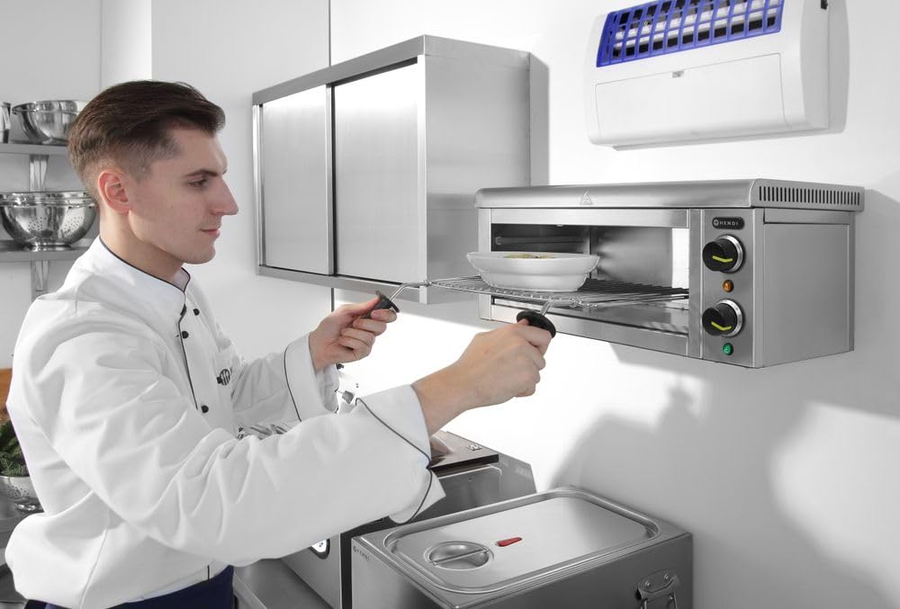 HENDI Salamandre électrique professionnelle murale, 50-300°C, 230V, 2000W, 610x450x(H)275mm, acier inoxydable