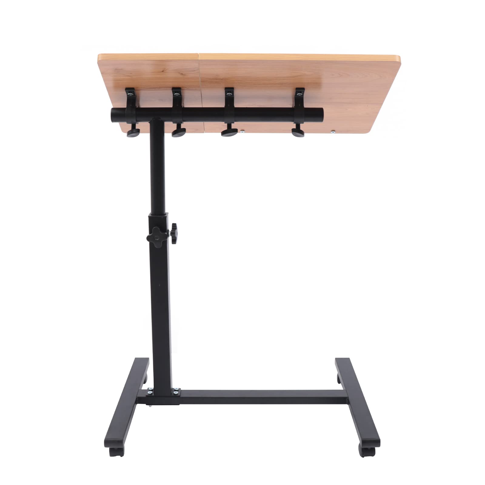 Mesa auxiliar ajustable para ordenador portátil, altura ajustable, mesa auxiliar multifuncional con encimera inclinable y ruedas empotradas, mesa auxiliar en forma de C para sofá, cama, oficina