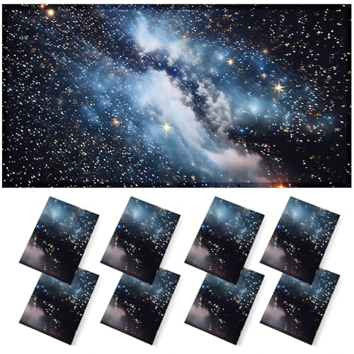 Image of ANGSYLTH 8 Pcs Fluorescent Light Covers - 4 x 2 Feet Covers for Ceiling Lights, 8 x 10 Magnetic Light Filters for Classroom, Office, Hospitals (Galaxy)