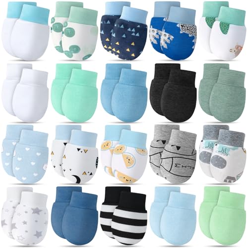 Image of ONESING 6-20 Pairs Baby Mittens Baby Gloves No Scratch 0-6 Months Baby Essentials Mittens for Newborn Baby Boys Girls