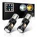 SiriusLED Super Bright White and Amber Switchback 3030 Chipset SMD LED Bulbs with Projector for Car Turn Signal Lights DRL 1157 2057 2357 7528 BAY15D P21/5W