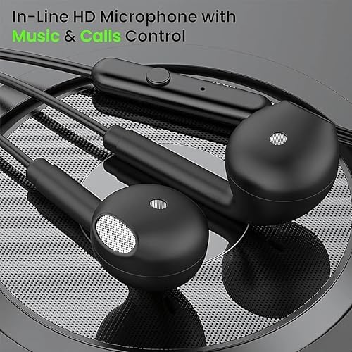 Image of iBlast Wired in-Ear Earphones with HD Mic, Black