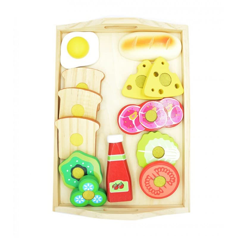 Kinderküche Zubehör Holz Frühstücksset 28,5 x 20,5 cm - Zubehör Kinderküche Küchenzubehör Kinder - Spielküche Zubehör… – Bild 6