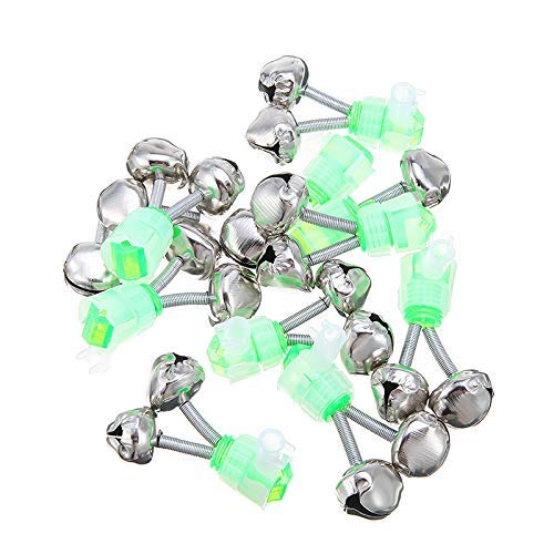 BCBF Lot De 20 Clochettes Double Pour Canne à Pêche – Alarme Morsure Acier Inox – Accessoire Pêche Mer Et Rivière
