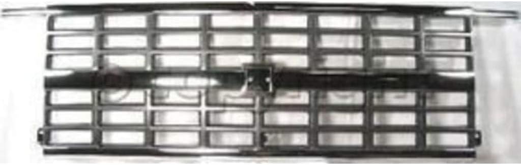 For Chevy R1500 / R2500 / V1500 / V2500 Suburban Grille Assembly 1989 1990 1991 | Chrome Shell w/Argent Insert | w/Dual Headlights | Plastic | GM1200169 | 15628796