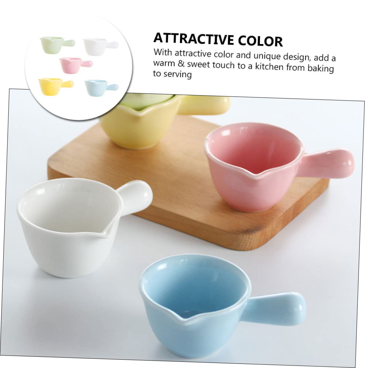 Mikinona 5pcs Ceramic Milk Cup Sushi Dipping Bowls Syrup Pitcher Syrup Server Creamer Jugs Soy Sauce Dish Small Pitcher for Cream Noodle Bowl Espresso Coffee Ceramic Containers Ceramics