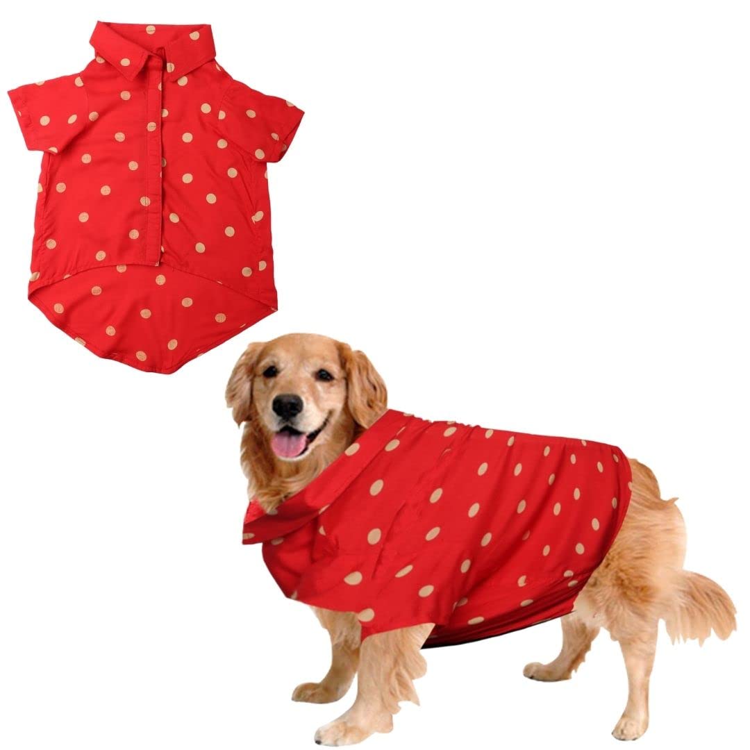 Sage Square Funky Soft Material Dog Shirt | Cool/Funky Print Pet | Soft Light Weight | Comfortable & Breathable Dog Clothing | Trendy Vest Outfit (Polka Red) (Large - 20inch) (B0B6853749) Amazon Price History, Amazon Price Tracker