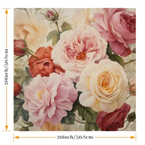 Servilletas de tela flores set x6 50.5x50.5 cm miniatura 2
