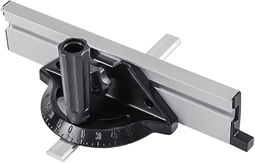 Angoily Medidor de inglete de precisión para sierras de mesa Herramienta de empuje de valla de inglete de corte de madera