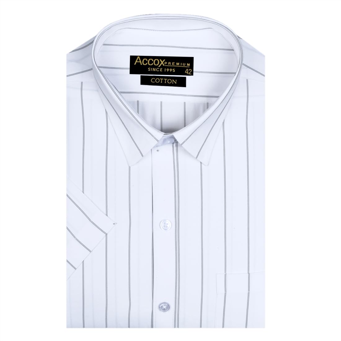 accox Men's Cotton Half Sleeves Striped Checkred Regular Fit Formal Shirt for Men(GCR278)-picture-29